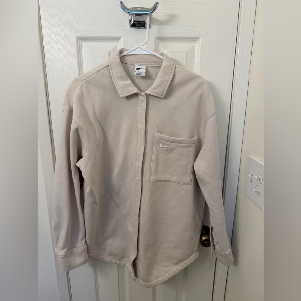 Nike Oversized Fleece Snap Up Sweatshirt